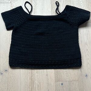 Vince Charcoal Knit Cropped Top